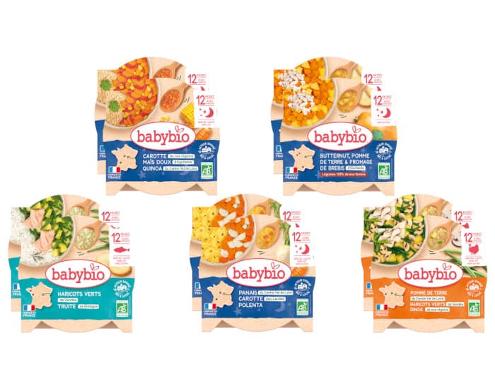BABYBIO Lot Assiettes Menu - 12 mois - 10x230g