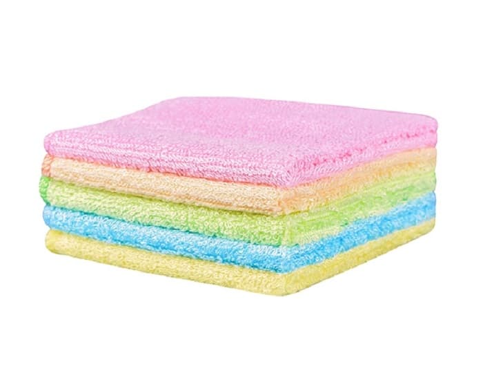 LES TENDANCES D'EMMA 5 Débarbouillettes Lavables - Bambou Couleur