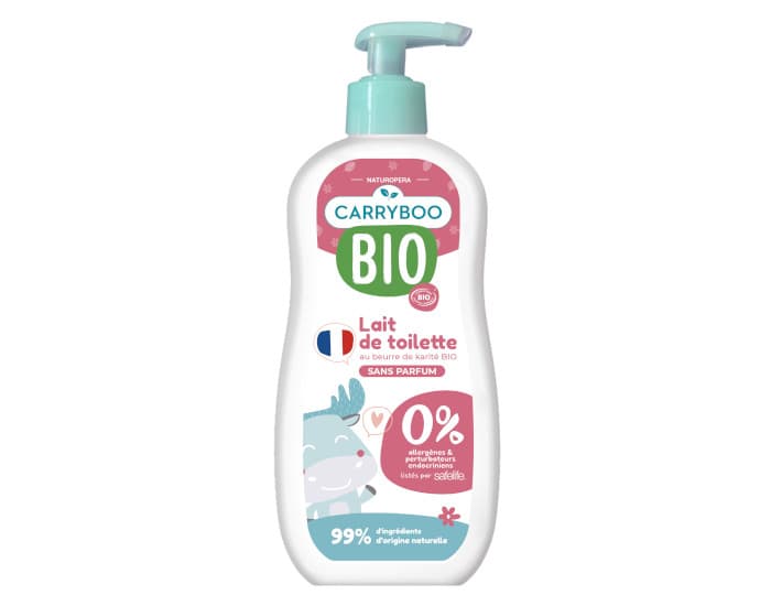 CARRYBOO Lait de Toilette Tout Doux au Beurre de Karité Bio - 500 ml