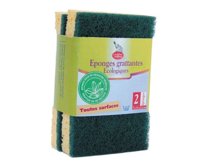 LA DROGUERIE ECOPRATIQUE Lot de 2 Éponges Éco-Grattantes Toutes surfaces