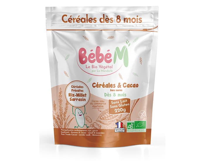 BEBE M Céréales Cacao - 220 g - Dès 8 mois