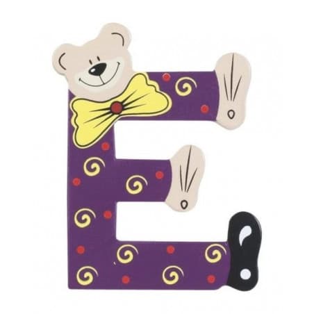 Lettre Ourson E en bois
