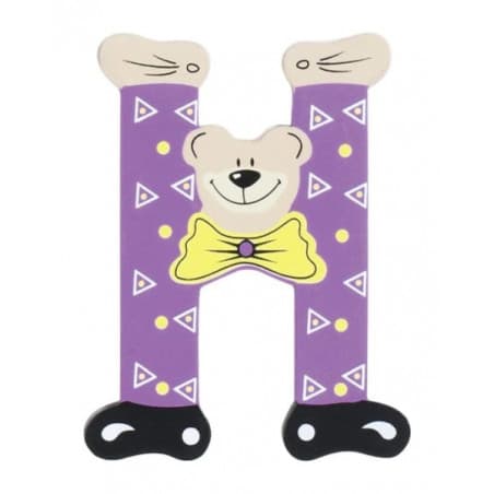 Lettre Ourson H en bois