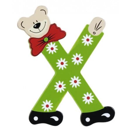 Lettre Ourson X en bois
