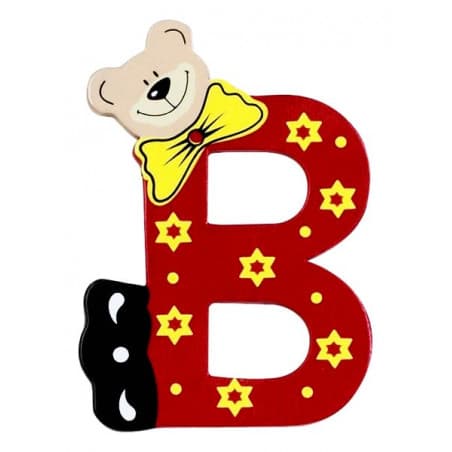 Lettre Ourson B en bois