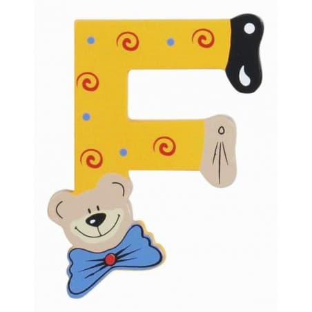 Lettre Ourson F en bois