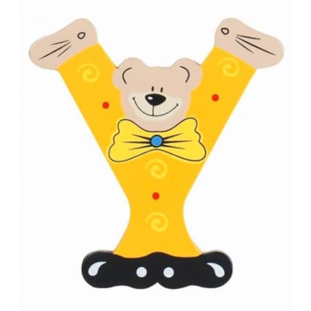 Lettre Ourson Y en bois