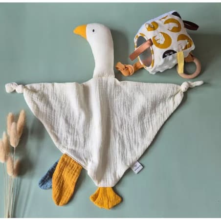 Doudou plat Oie en coton