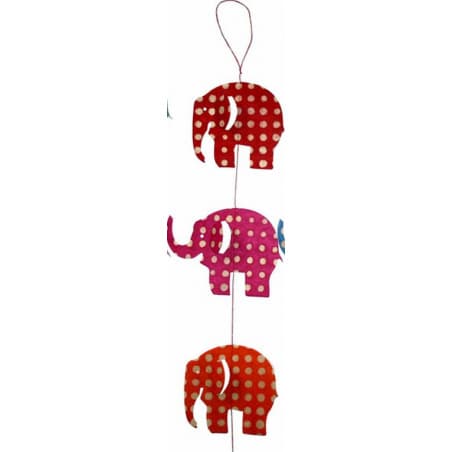 Guirlande  Eléphants rouges