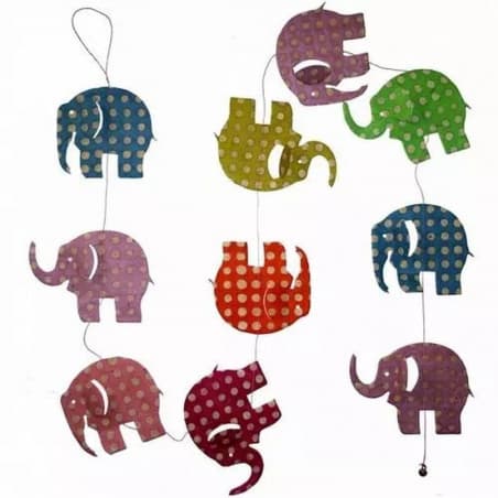 Guirlande  Eléphants bleu clair