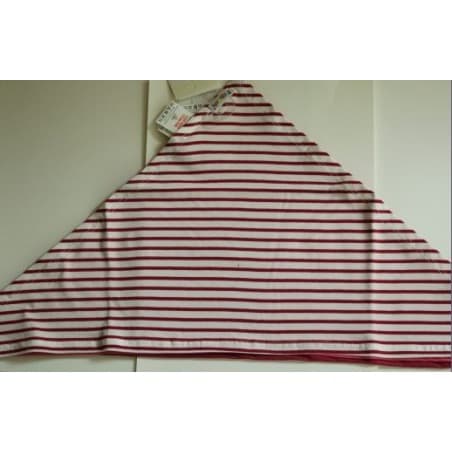 Bavoir bandana  rayé rose et blanc