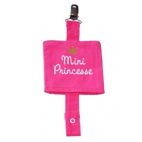 Attache sucette 'Mini Princesse' rose
