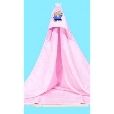 Cape de bain rose tendre