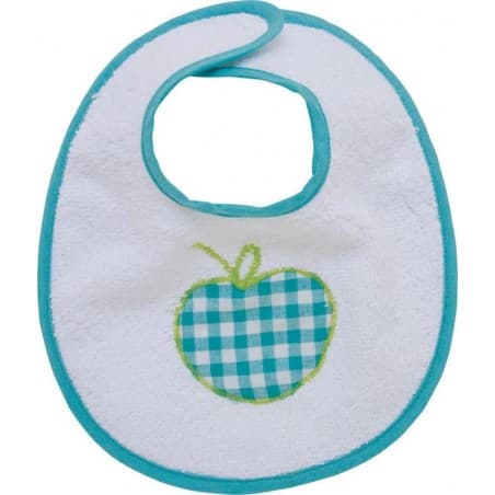 Bavoir 'Vichy Turquoise' en coton