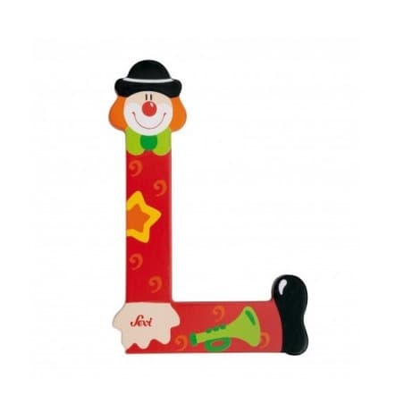 Lettre clown L en bois