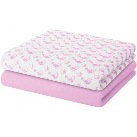 Ensemble de 2 grands 'langes roses' en coton