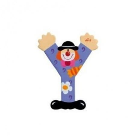 Lettre clown Y en bois