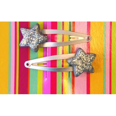 Paire de barrettes 'Silver Star'