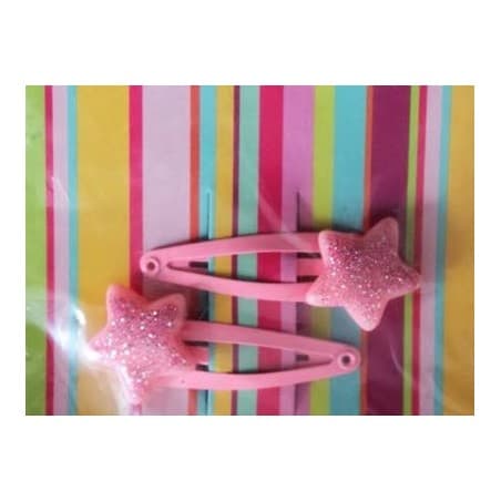 Paire de barrettes 'Stars Pink'