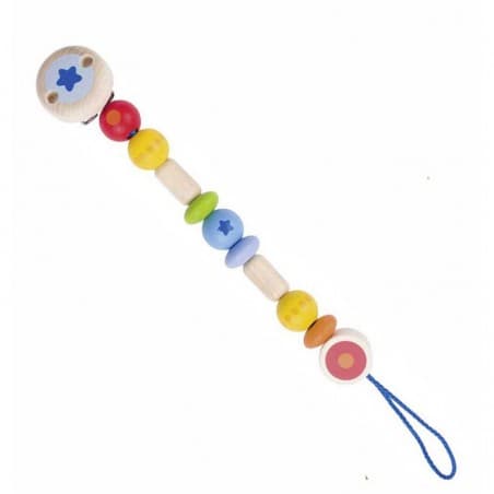 Attache sucette en bois  "Arc en Ciel"