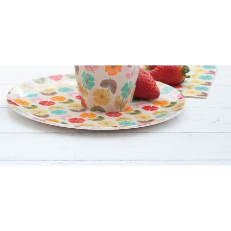 Assiette en mélanine "Fleurs colorées"