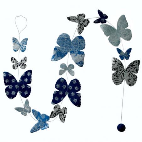 Guirlande 'Papillons précieux bleus'