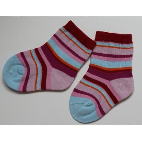 Chaussettes rayées rose-bleu  0-6 mois
