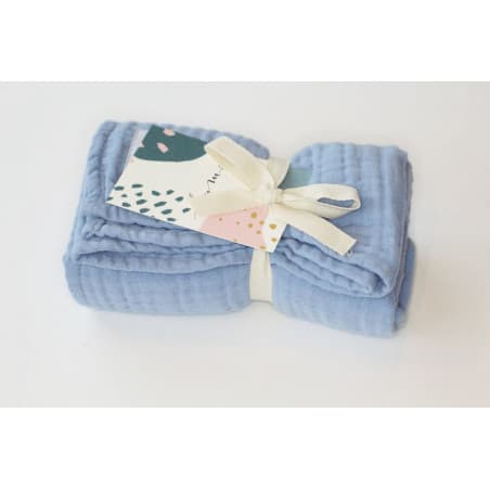 Lange bleu-mousseline de coton