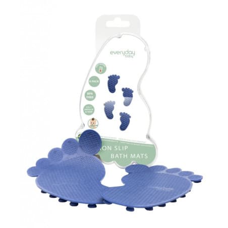 4 tapis de bain thermosensibles-bleu