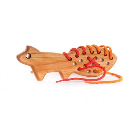 Renard en bois avec lacets
