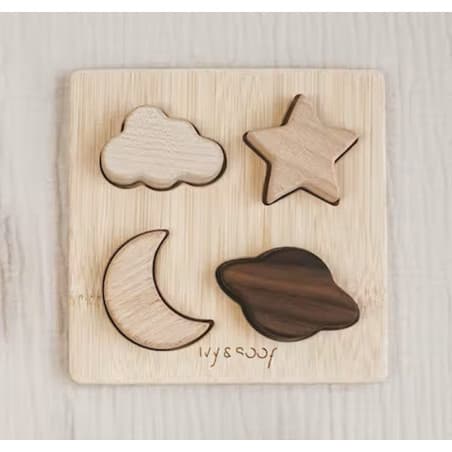 Puzzle en bois 4 pièces-Astres