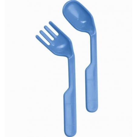 lot de 2 Couverts courbes  bleu