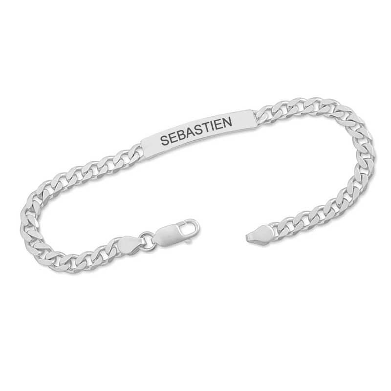 Gourmette argent personnalisée - 0210