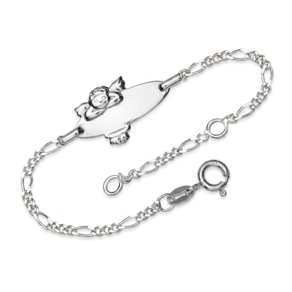Gourmette argent ange personnalisée - 0220