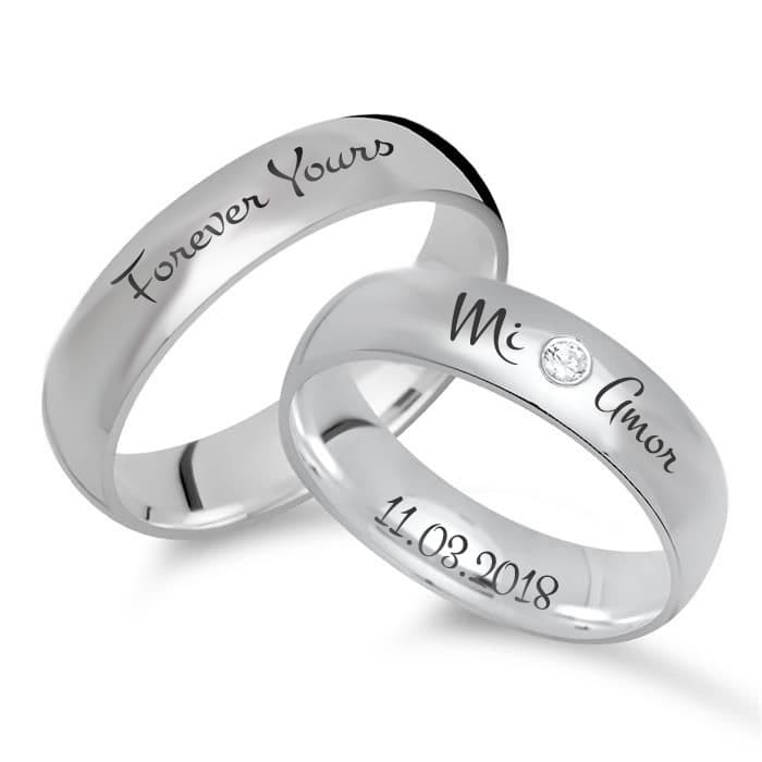 Alliances argent personnalisées - 0311