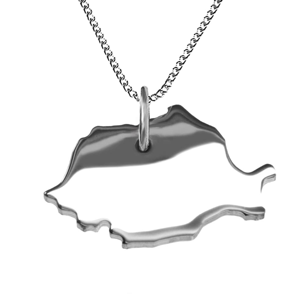 Pendentif argent Roumanie personnalisé - 1707