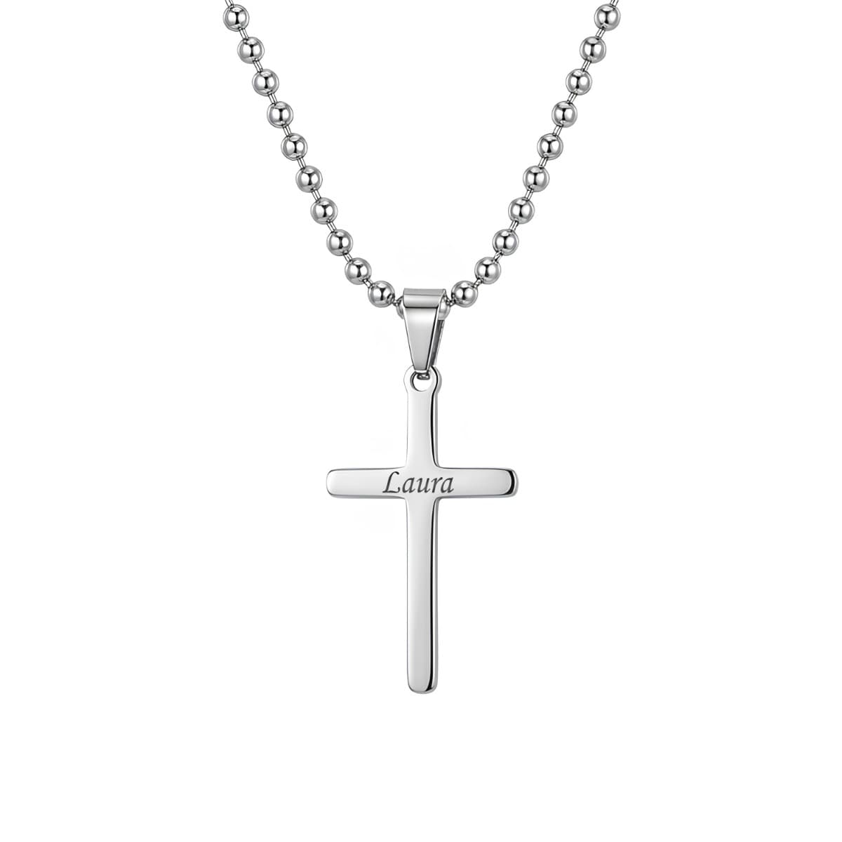 Pendentif croix acier personnalisé - 1882