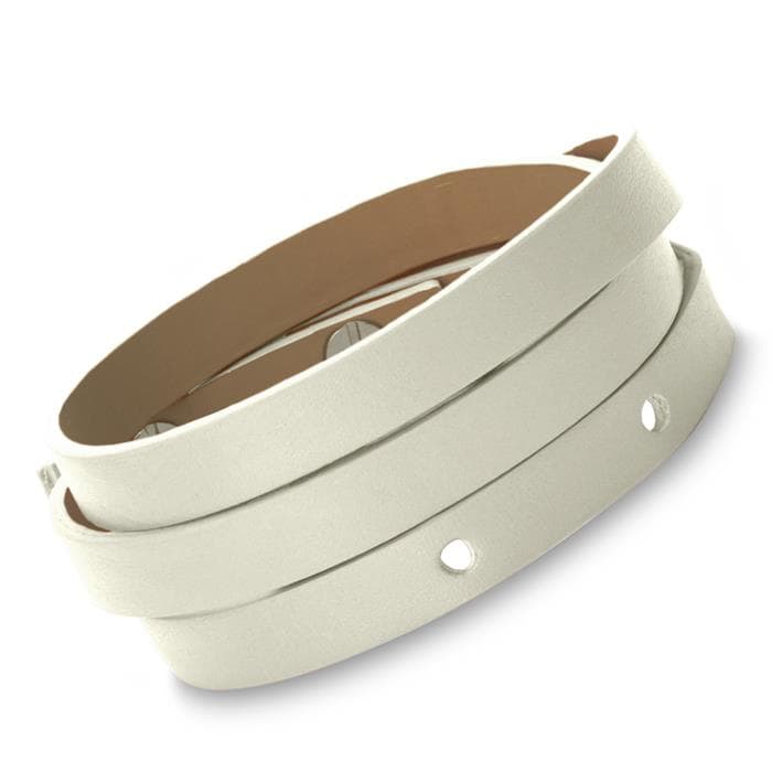 Bracelet cuir blanc multi-tours personnalisé - 1952