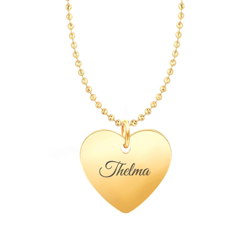 Pendentif cœur acier doré personnalisé - 2050