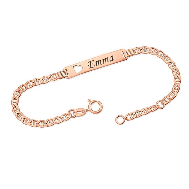 Gourmette argent rosé personnalisée - 2126