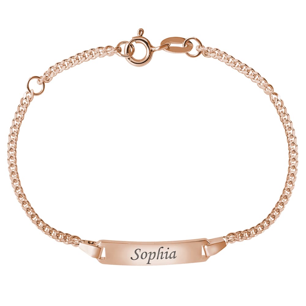 Gourmette argent rosé personnalisée - 2128