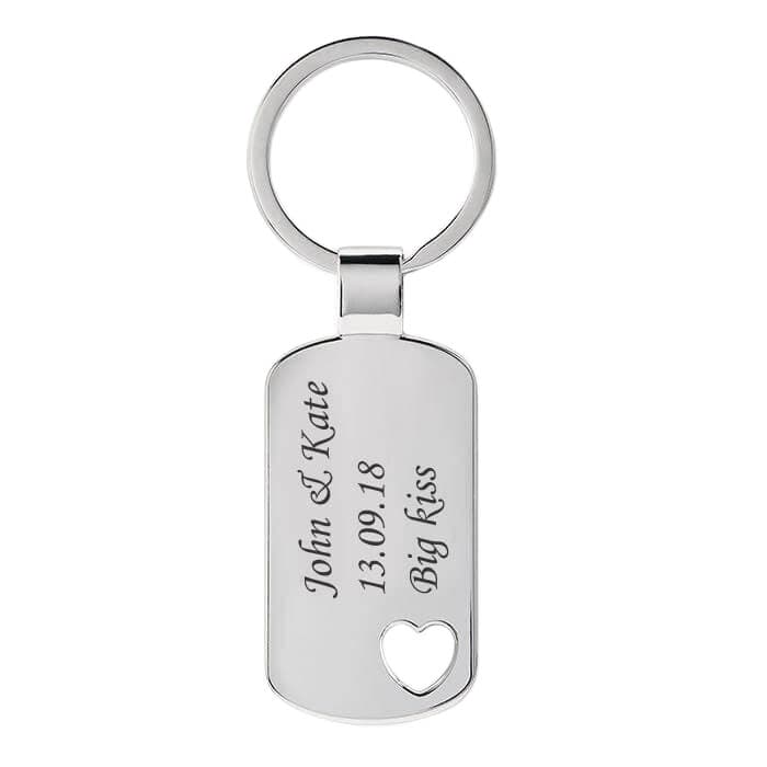 Porte-clé dogtag acier personnalisé - 2151