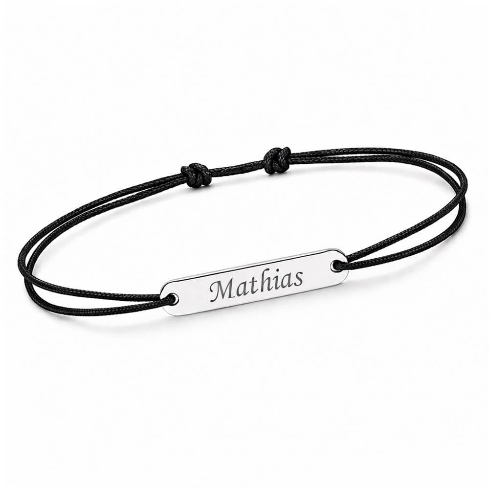 Bracelet cordon argent personnalisé - 2186