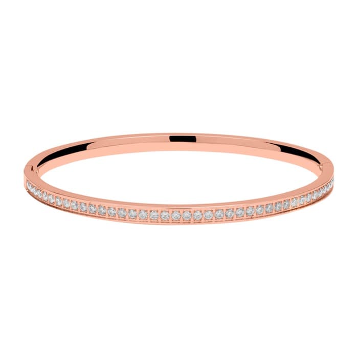 Bracelet jonc acier rosé personnalisé - 2257