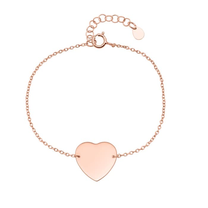 Bracelet cœur argent rosé personnalisé - 2287