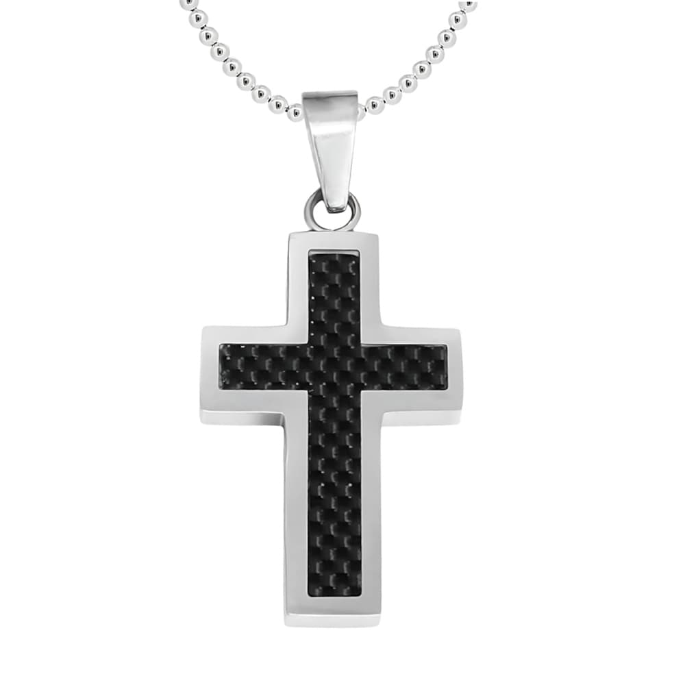 Pendentif croix acier personnalisée - 2403