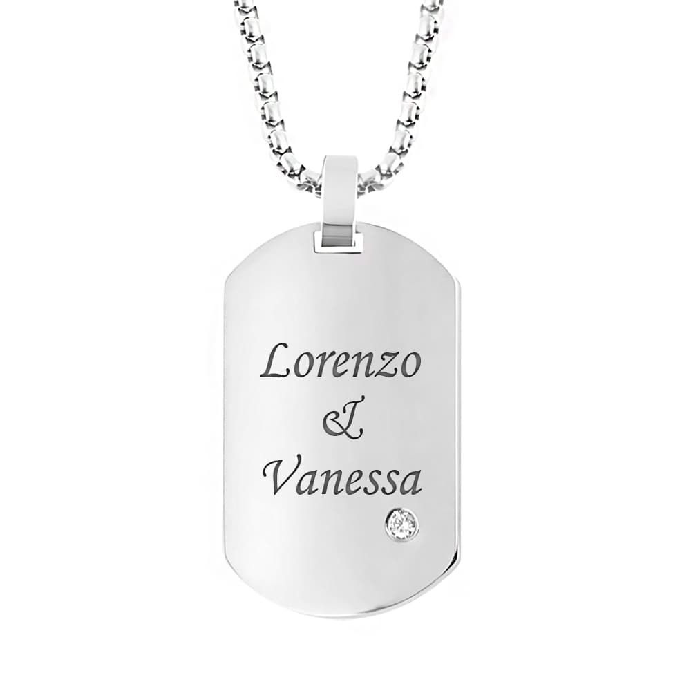 Pendentif dogtag acier personnalisé - 2404