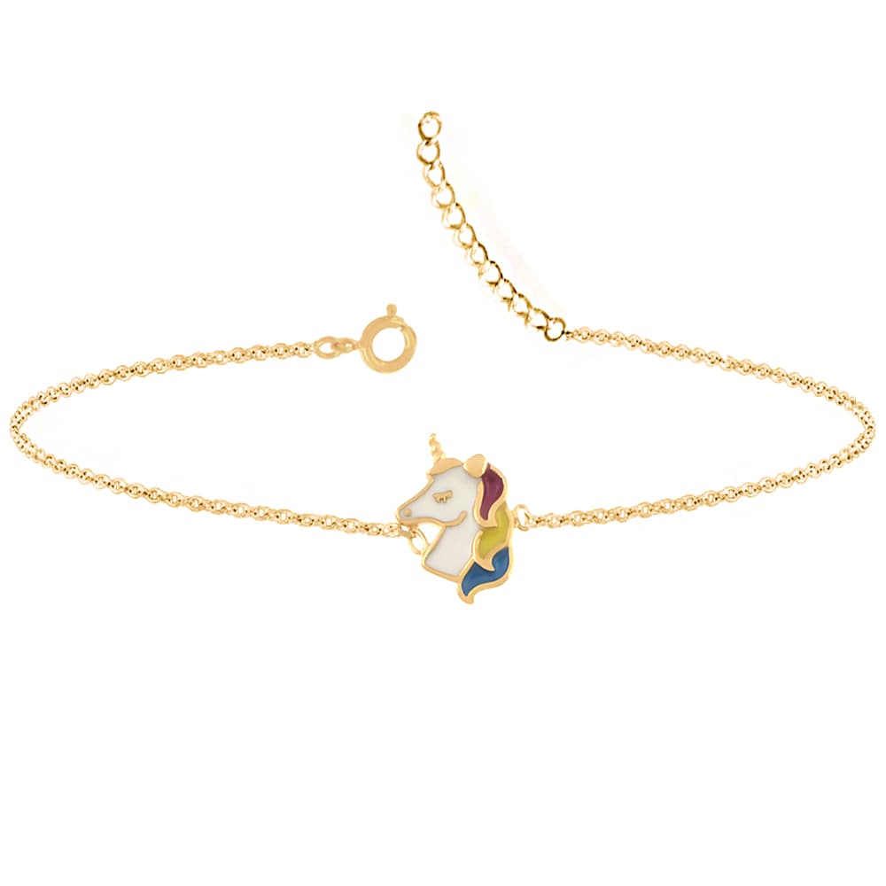 Bracelet licorne plaqué or personnalisé - 2423
