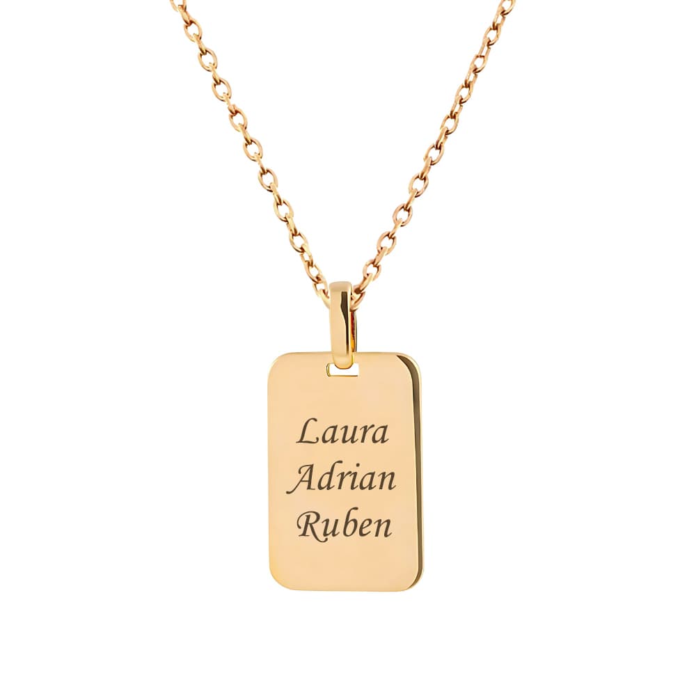 Pendentif plaque en plaqué or personnalisé - 2428