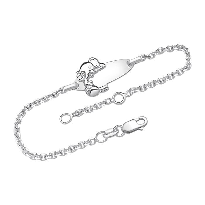 Gourmette argent éléphant personnalisée - 2435